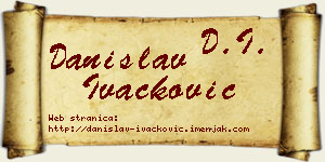 Danislav Ivačković vizit kartica